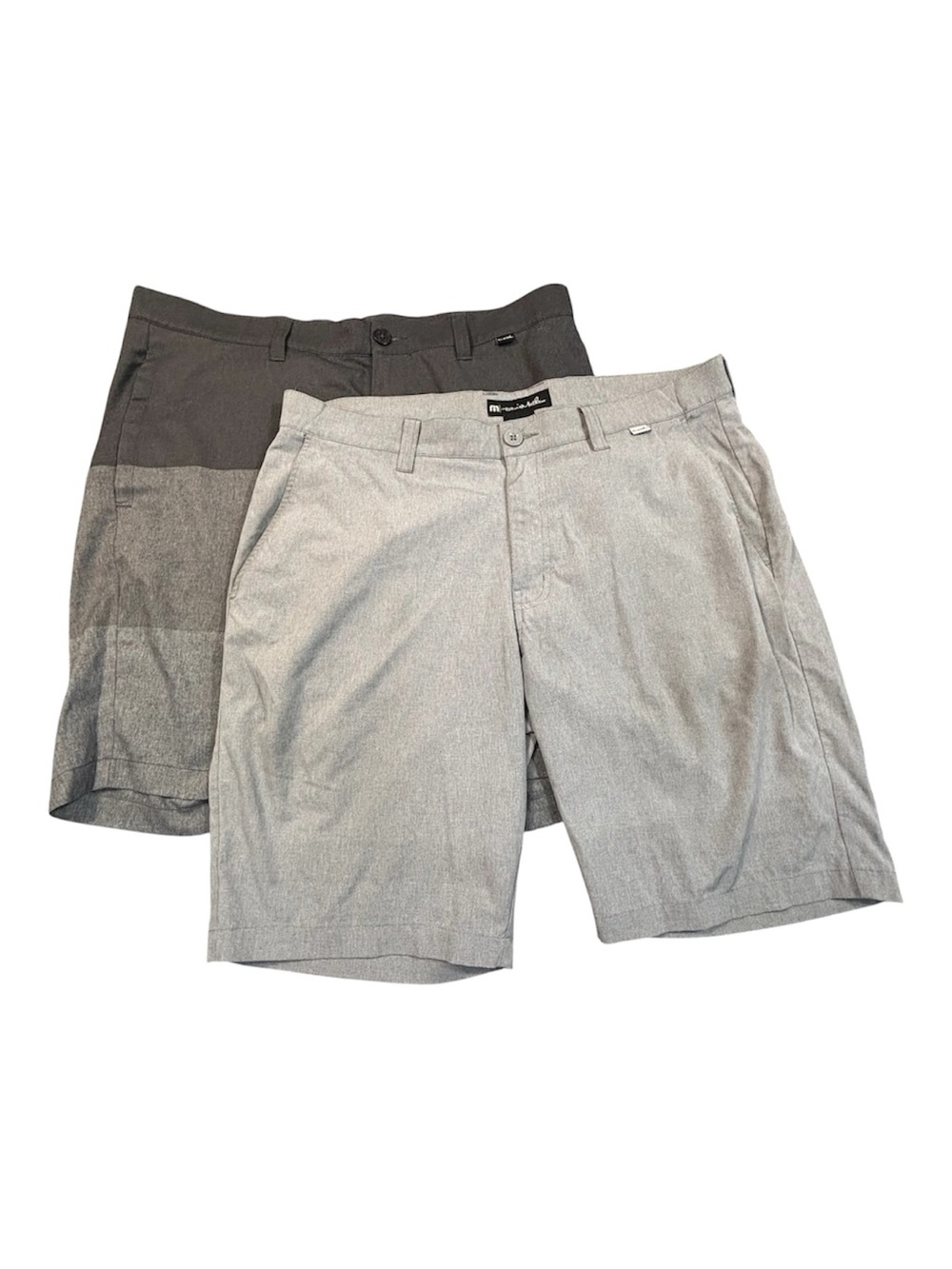 Lot of 2 TravisMathew Golf Shorts Mens 36 Gray Colorblock Solid Stretch Casual
